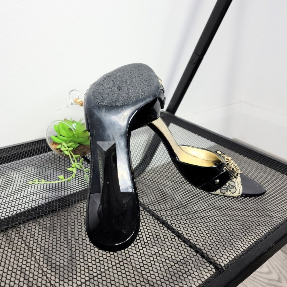 Guess By Marciano Gwadeline Black & Gold Sandals - Picture 8 of 10